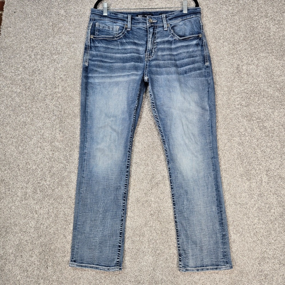 BKE Jake Straight Stretch Denim Blue Jeans Men's 33x30